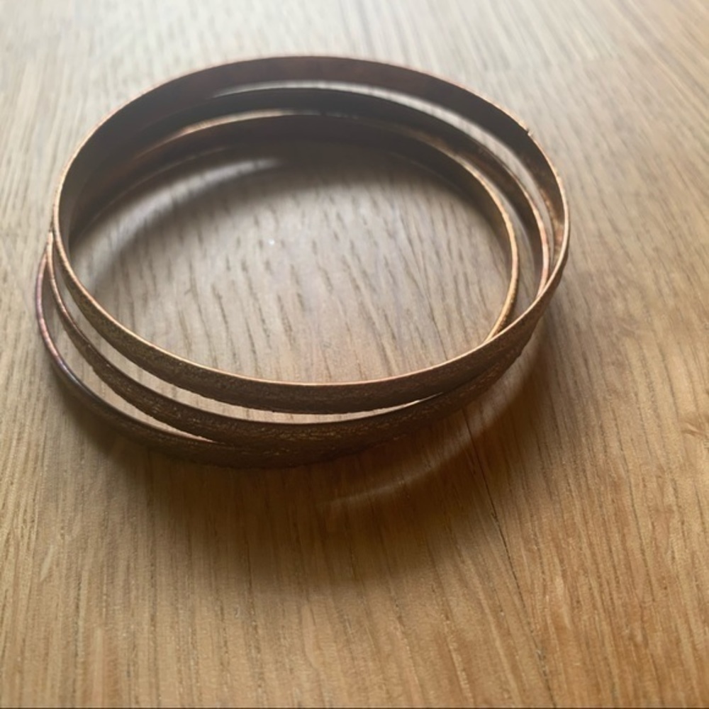 Rustic Gold Bangles Bracelets - Picture 4 of 8